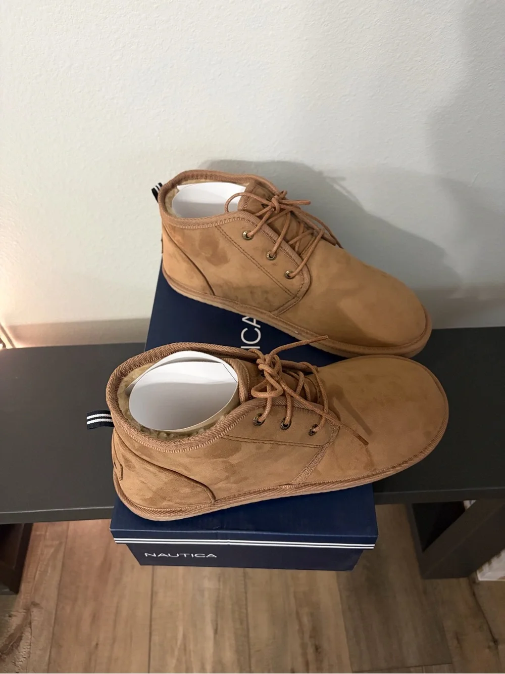 Nautica Men's Size 10 Tan Suede Chukka Boots - Lace-Up Casual